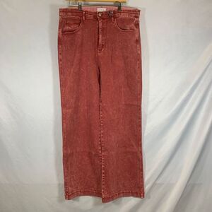 Saige Women's Haven Tummy Control Saige Denim Straight Jeans Brick Red